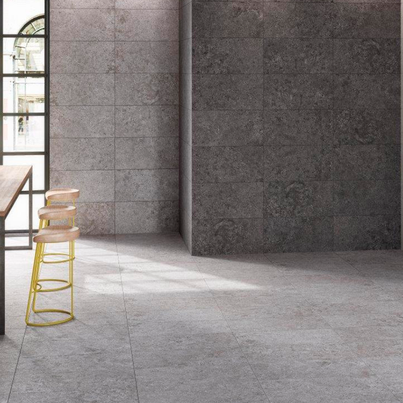 Lithology Basalt Graphite Wall Tile - Wall Or Floor Mount - 12 x 24" Porcelain/Graphite