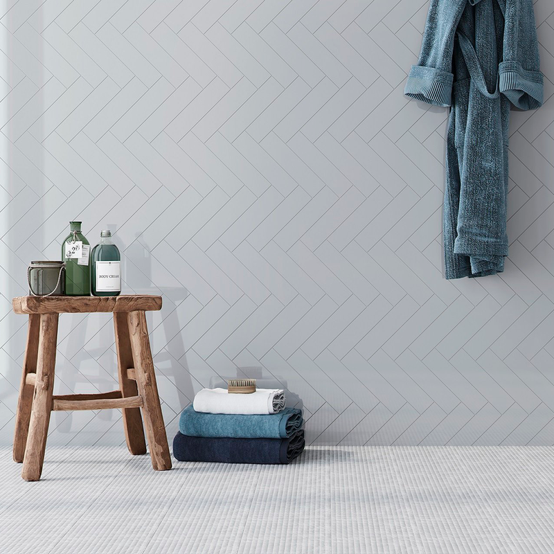 Block Blanco Bright Wall Tile - Wall Mount - 2 x 10" Ceramic/White