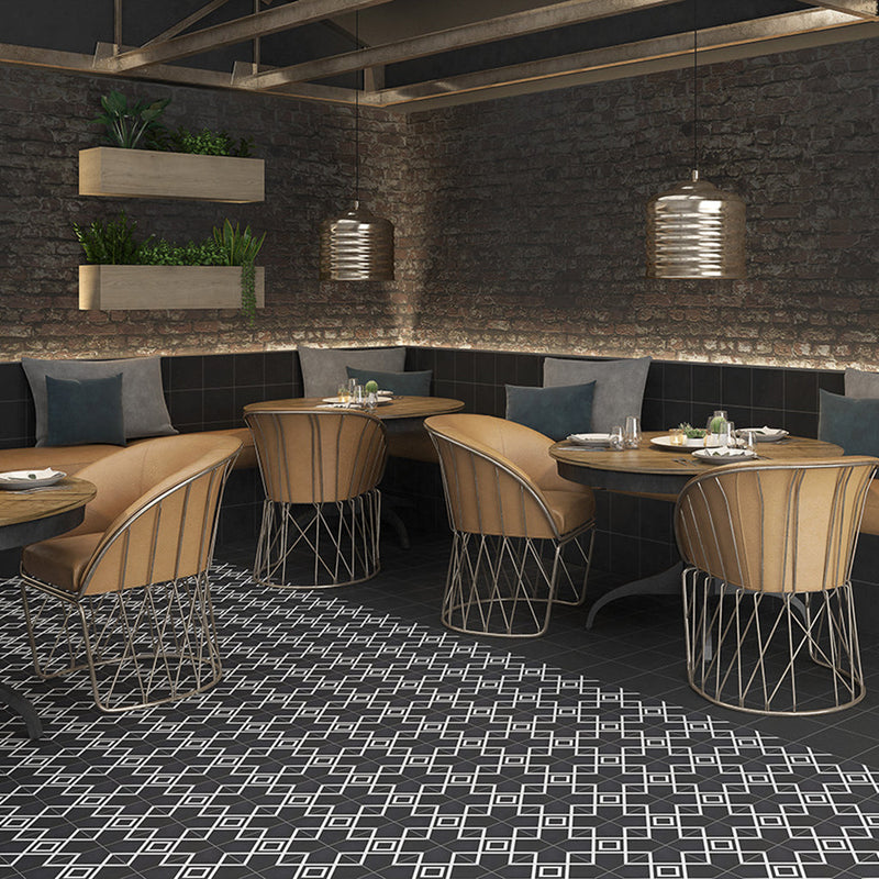 Casablanca Squares Wall Tile - Wall Or Floor Mount - 8 x 8" Stoneware/Glazed Polished