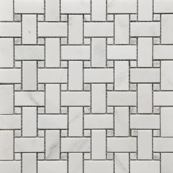 Rockart Basket Weave Mosaic Wall Tile - Wall Or Floor Mount - 12 x 12" Porcelain/Polished Steel/ $ 14.00 Price Per Piece