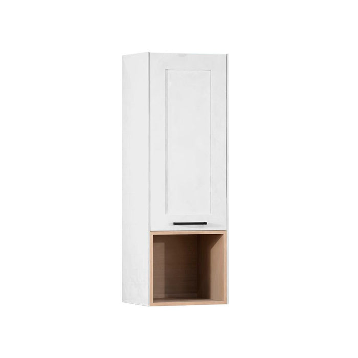 Credo 1 Door And 1 Open Shelf Column Auxiliary Vanity - Wall Mount - 16" Wood/Alpine White - Last Unit Special Offer