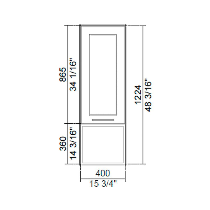 Credo 1 Door And 1 Open Shelf Column Auxiliary Vanity - Wall Mount - 16" Wood/Alpine White - Last Unit Special Offer