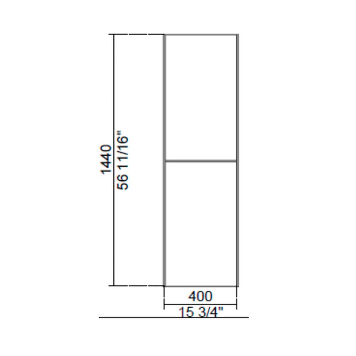 Flash 2 Doors Column Auxiliary Vanity - Wall Mount - 16" Wood/Gloss White