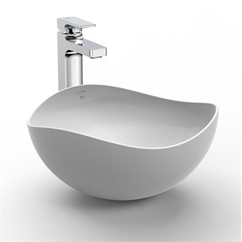 Ohtake Bathroom Sink - Vessel - 15" Ceramic/White