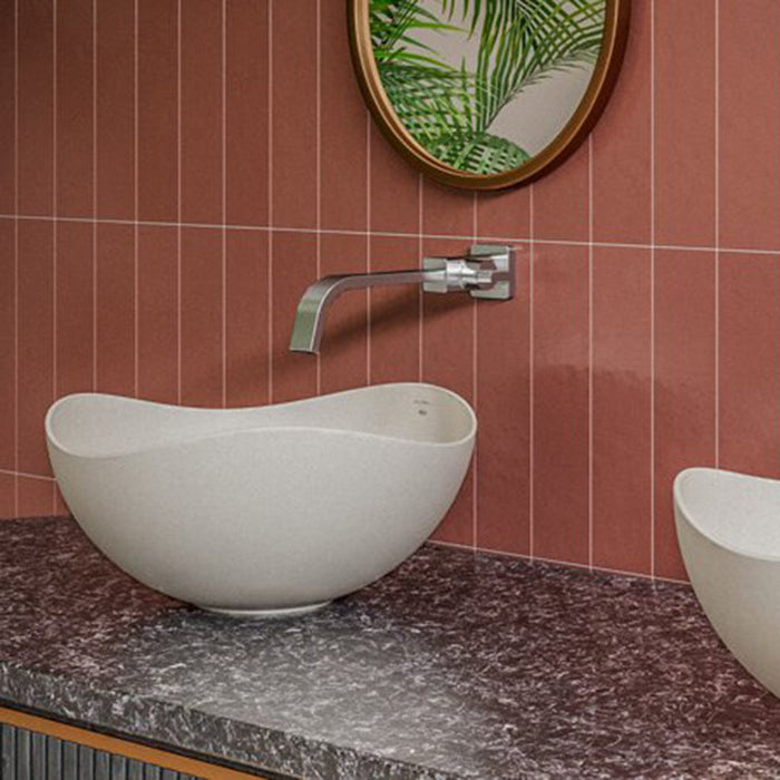 Ohtake Bathroom Sink - Vessel - 15" Ceramic/White