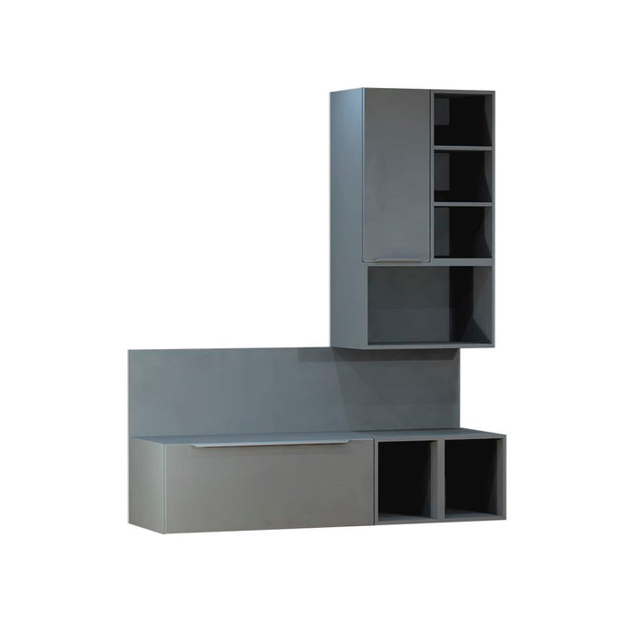 Touch Set Bathroom Vanity - Wall Mount - 60" Wood/Slate Grey - Last Unit Special Offer