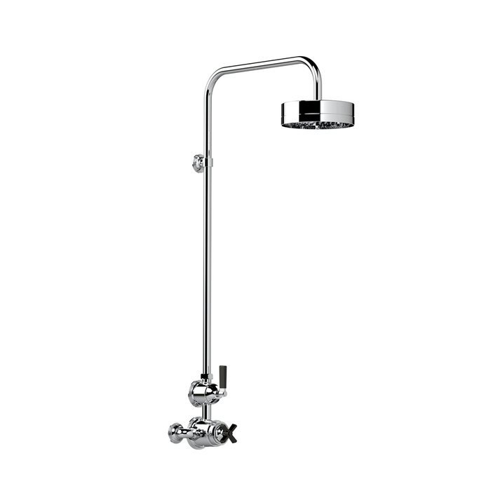 Exposed Hand Shower Column - Wall Mount - 40" Brass/Polished Chrome/Black