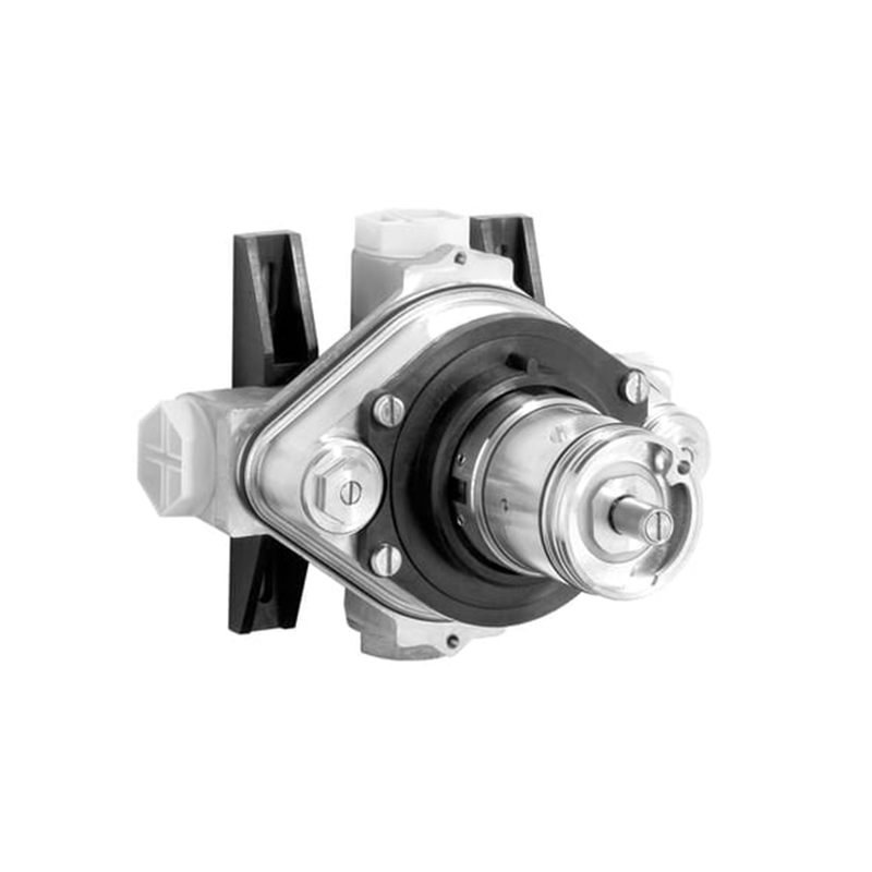 Exposed Dual Control Valve 3 Way Thermostatic Cross-Lever Shower Mixer - Wall Mount - 7" Brass/Polished Chrome/Black