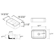 Sensacion Vessel Bathroom Sink - Over Mount - 20" Porcelain/White