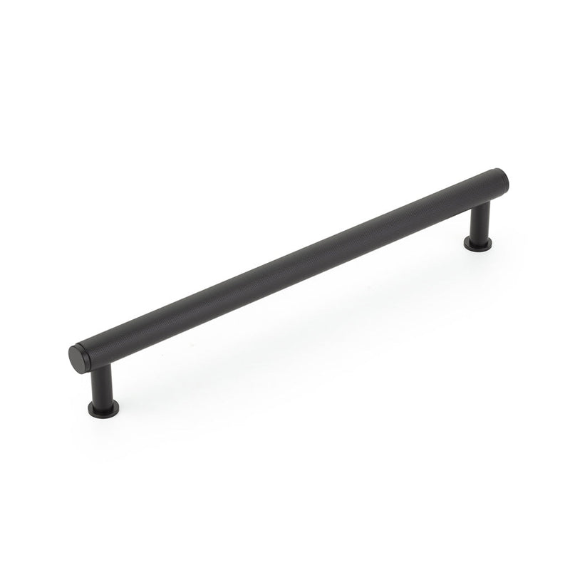 Pub House Knurled Appliance Pull Handle - Appliance Mount - 12" Brass/Matt Black