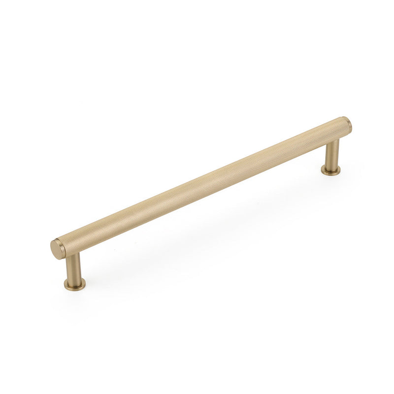 Pub House Knurled Appliance Pull Handle - Appliance Mount - 12" Brass/Satin Brass