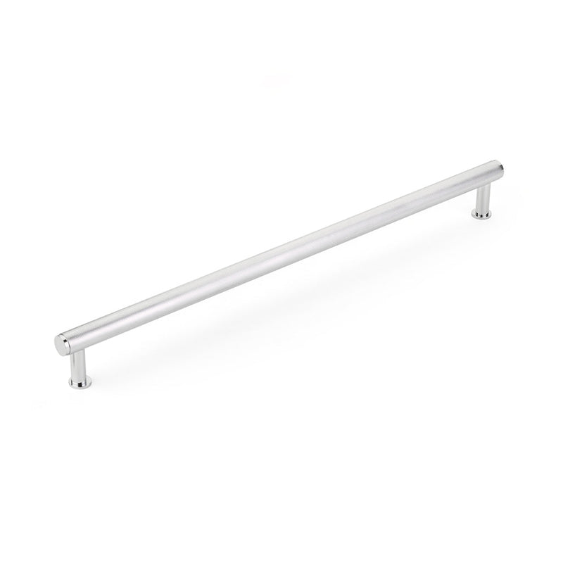 Pub House Knurled Appliance Pull Handle - Appliance Mount - 18" Brass/Polished Chrome