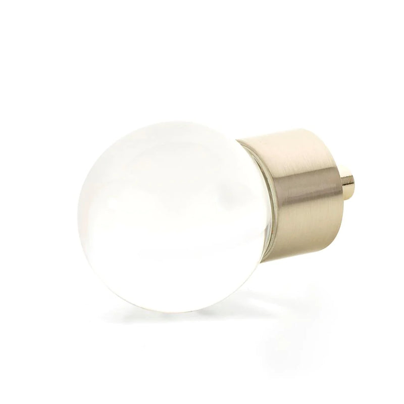 City Lights Globe Cabinet Knob - Cabinet Mount - 2" Brass/Glass/Satin Nickel
