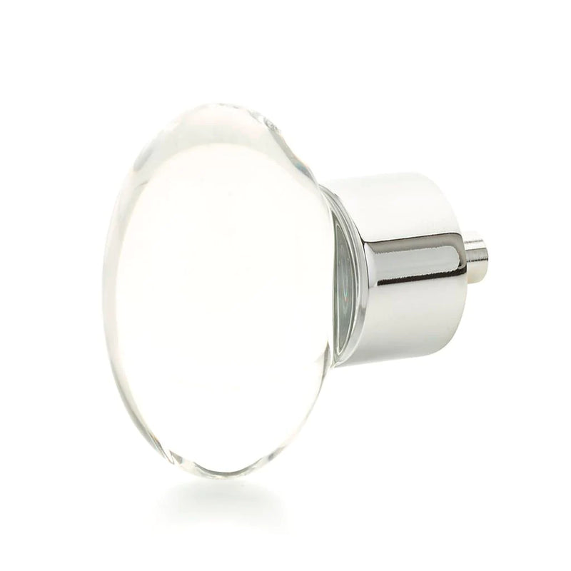 City Lights Oval Cabinet Knob - Cabinet Mount - 2" Brass/Glass/Polished Chrome