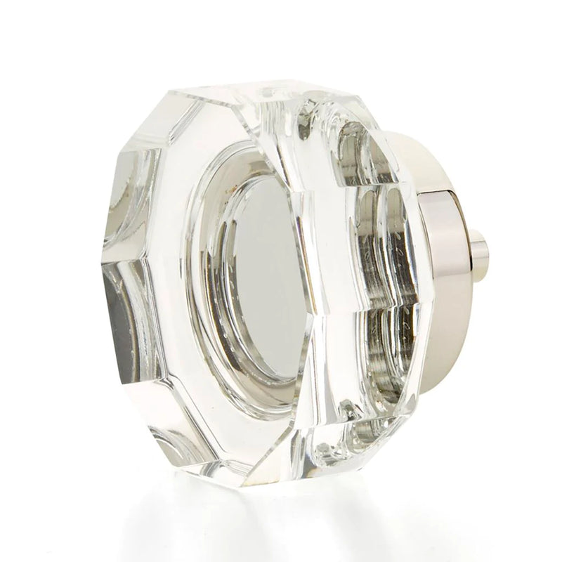 City Lights Large Multi-Sided Cabinet Knob - Cabinet Mount - 2" Brass/Glass/Polished Nickel