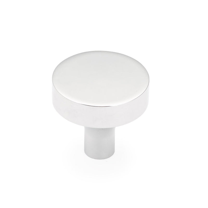 Haniburton Round Cabinet Knob - Cabinet Mount - 2" Brass/Polished Chrome