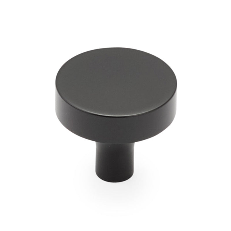 Haniburton Round Cabinet Knob - Cabinet Mount - 2" Brass/Matt Black