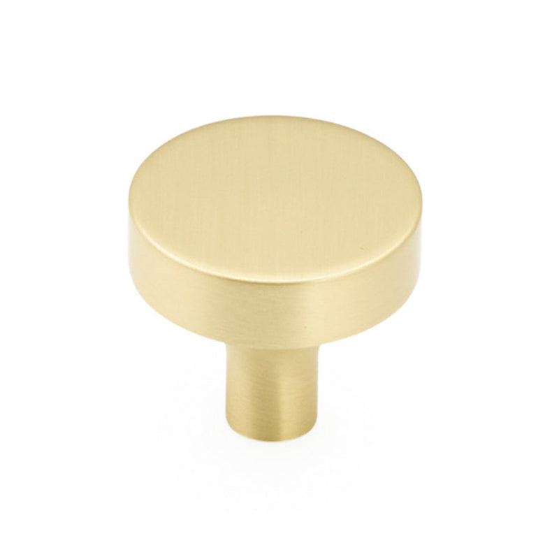 Haniburton Round Cabinet Knob - Cabinet Mount - 2" Brass/Satin Brass