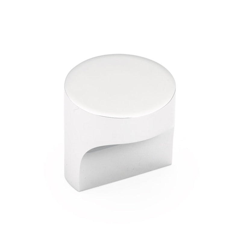 Haniburton Round Cabinet Knob - Cabinet Mount - 2" Brass/Polished Chrome