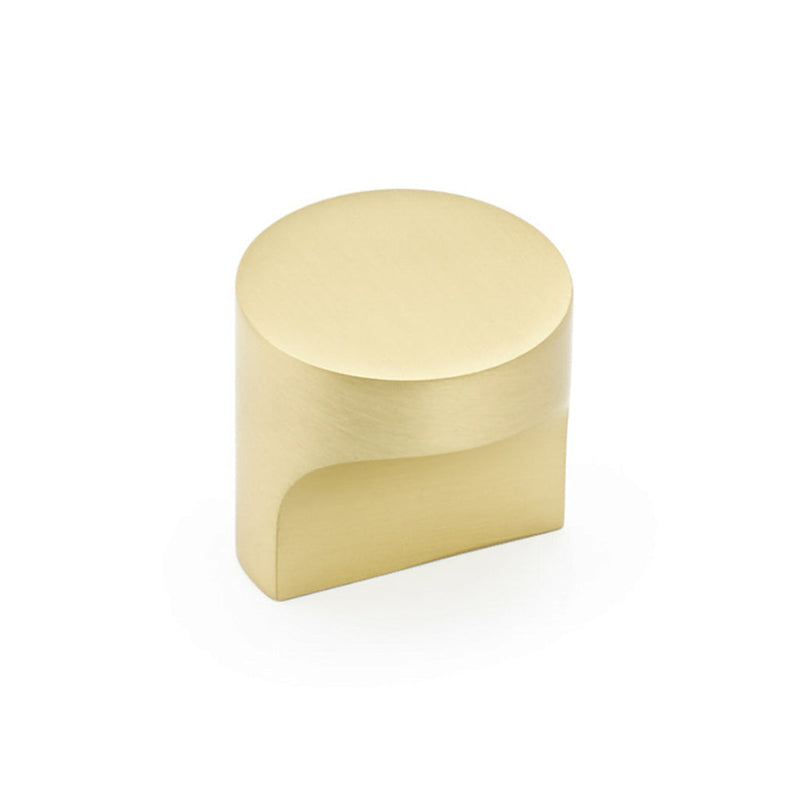 Haniburton Round Cabinet Knob - Cabinet Mount - 2" Brass/Satin Brass