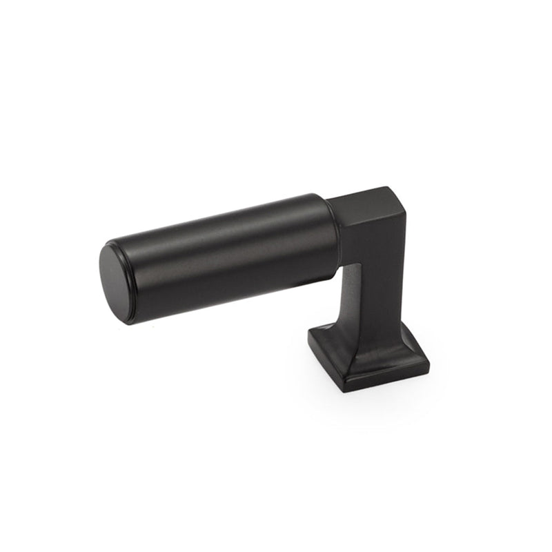 Haniburton Finger Cabinet Knob - Cabinet Mount - 2" Brass/Matt Black