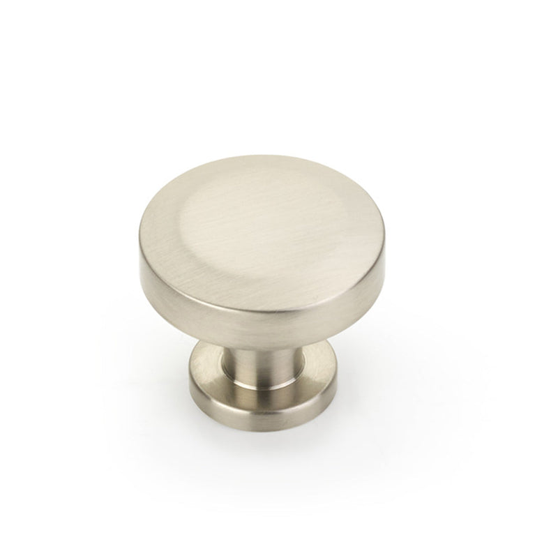 Heathrow Round Cabinet Knob - Cabinet Mount - 2" Brass/Brushed Nickel