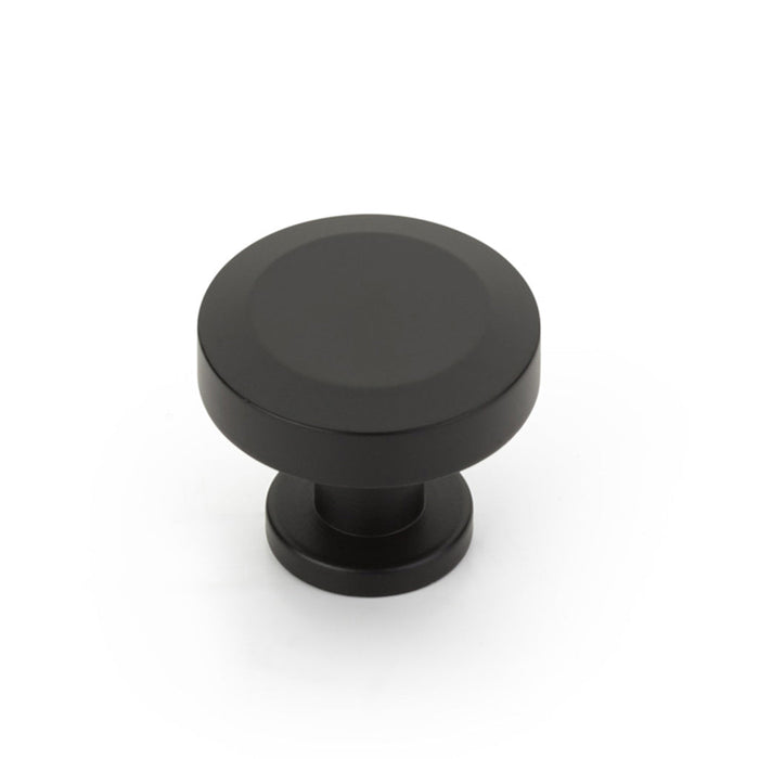 Heathrow Round Cabinet Knob - Cabinet Mount - 2" Brass/Matt Black