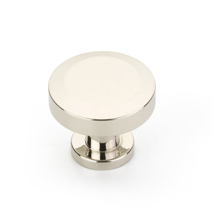 Heathrow Round Cabinet Knob - Cabinet Mount - 2" Brass/Polished Nickel