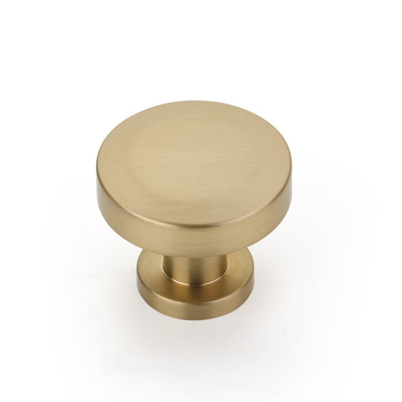 Heathrow Round Cabinet Knob - Cabinet Mount - 2" Brass/Satin Brass