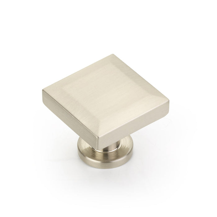 Heathrow Square Cabinet Knob - Cabinet Mount - 2" Brass/Brushed Nickel