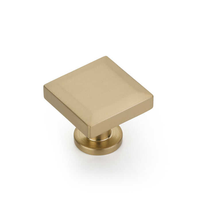 Heathrow Square Cabinet Knob - Cabinet Mount - 2" Brass/Satin Brass