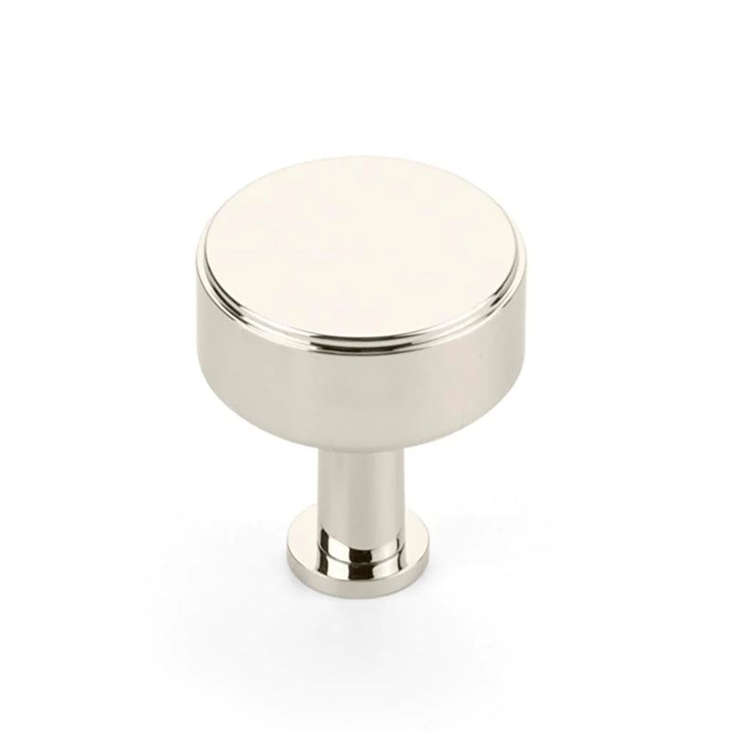 Pub House Smooth Round Cabinet Knob - Cabinet Mount - 2" Brass/Polished Nickel