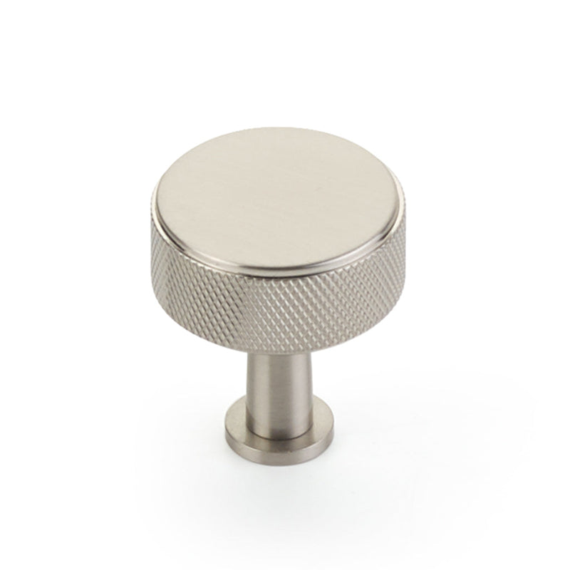 Pub House Knurled Round Cabinet Knob - Cabinet Mount - 2" Brass/Brushed Nickel