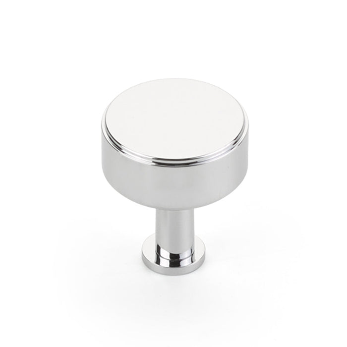 Pub House Smooth Cabinet Knob - Cabinet Mount - 2" Brass/Polished Chrome