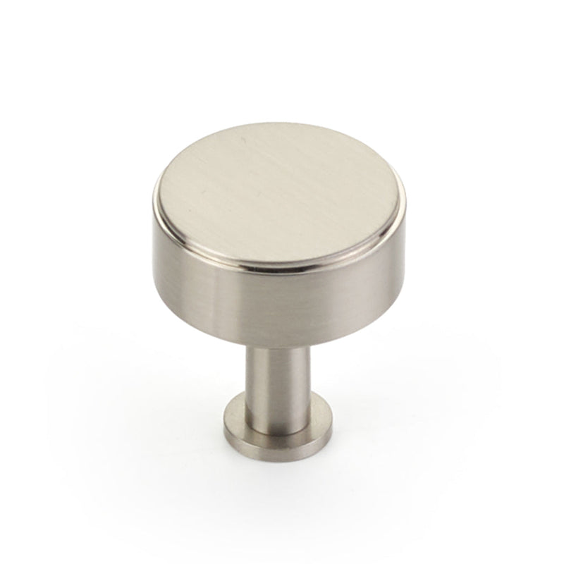 Pub House Smooth Round Cabinet Knob - Cabinet Mount - 2" Brass/Brushed Nickel