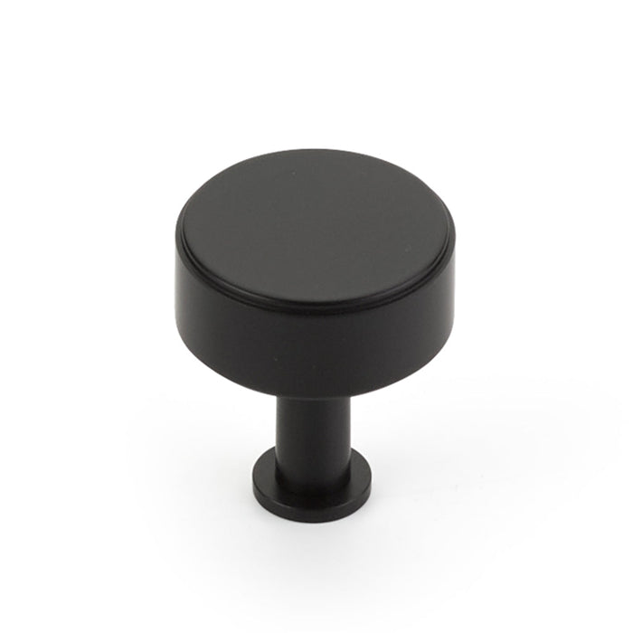 Pub House Smooth Cabinet Knob - Cabinet Mount - 2" Brass/Matt Black