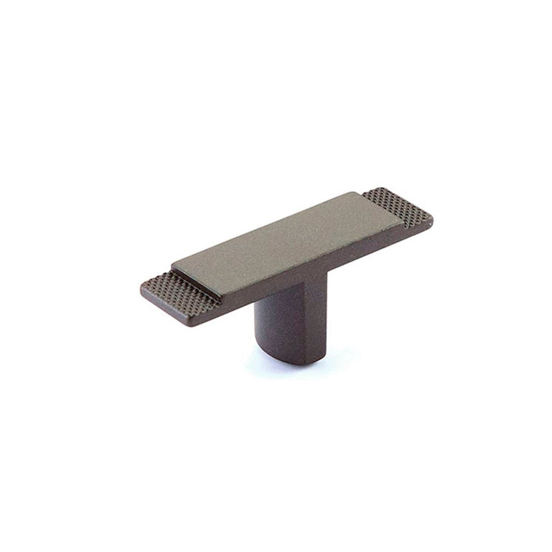 Quadrato Wide T Cabinet Knob - Cabinet Mount - 3" Zinc/Gun Metal