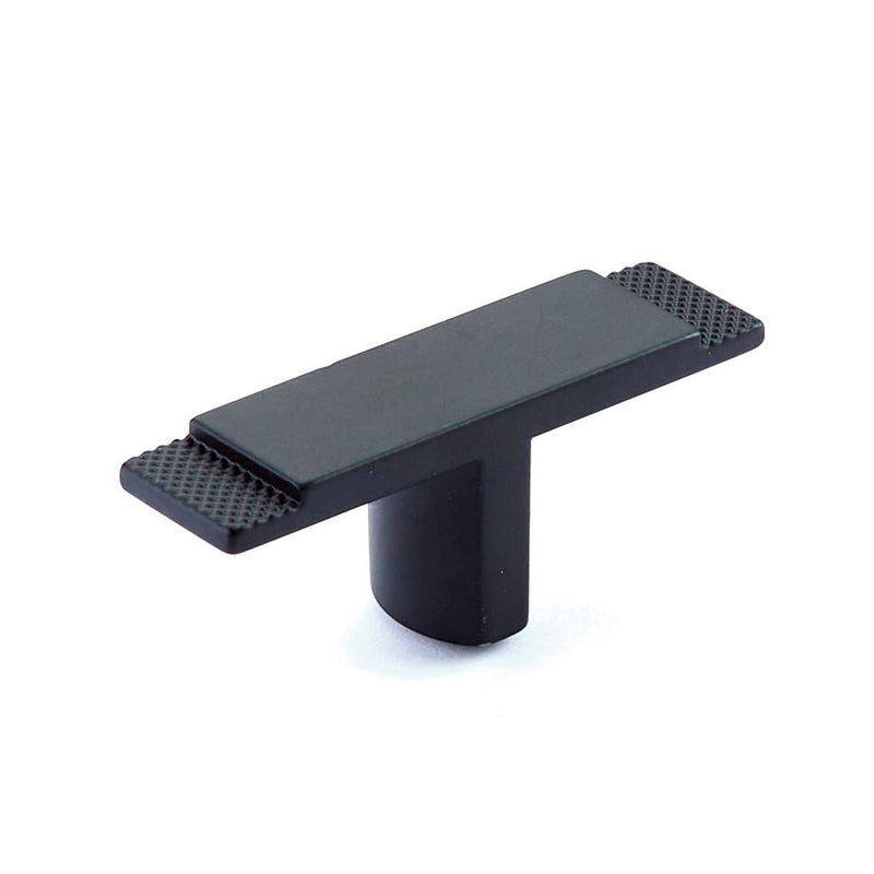Quadrato Wide T Cabinet Knob - Cabinet Mount - 3" Zinc/Matt Black
