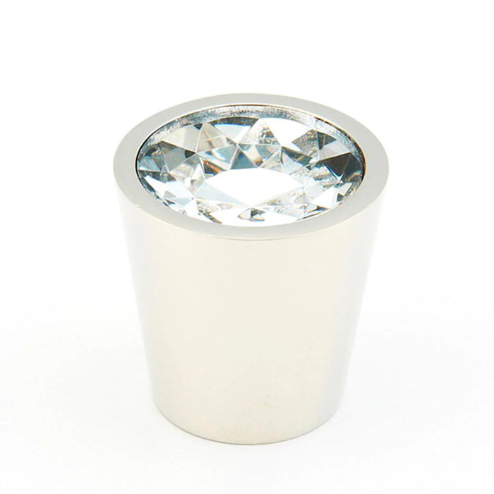 Stargaze Cylinder Cabinet Knob - Cabinet Mount - 1" Zinc/Glass/Polished Nickel