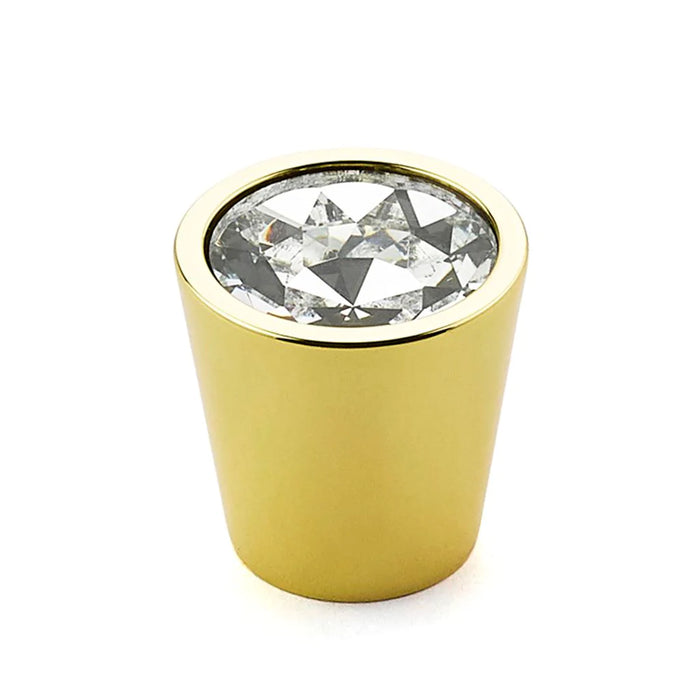 Stargaze Cylinder Cabinet Knob - Cabinet Mount - 1" Zinc/Glass/Polished Brass