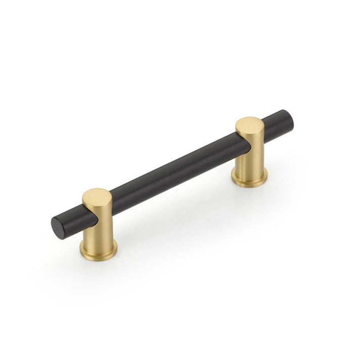 Fonce Cabinet Pull Handle - Cabinet Mount - 4" Brass/Matt Black/Satin Brass