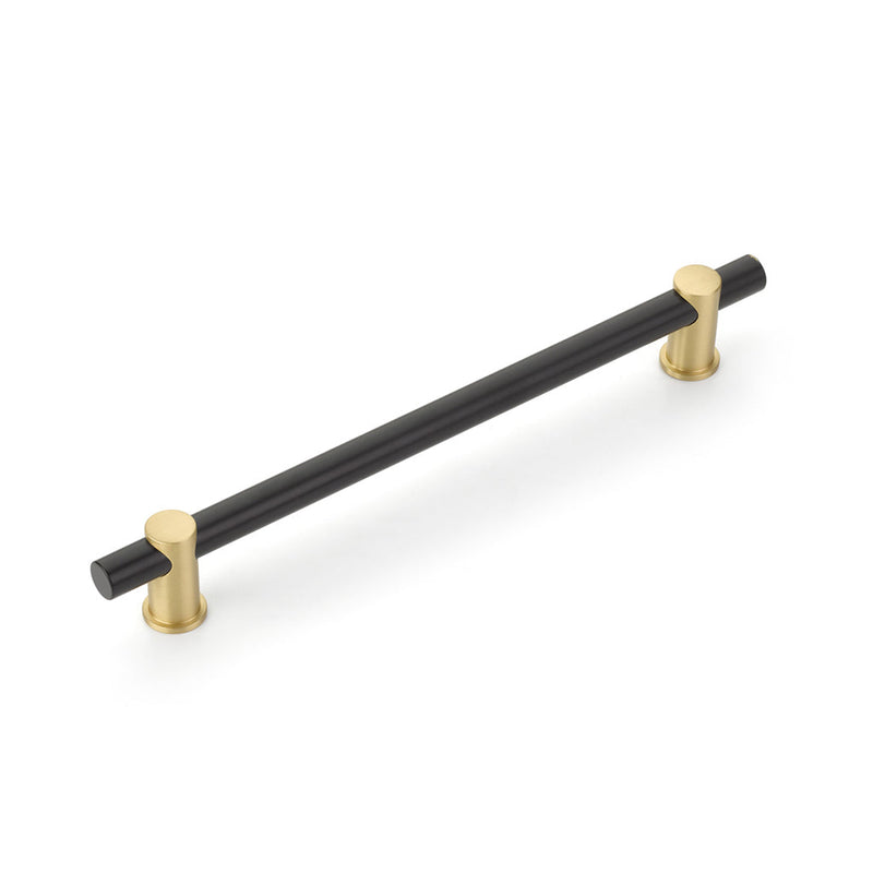 Fonce Cabinet Pull Handle - Cabinet Mount - 8" Brass/Matt Black/Satin Brass
