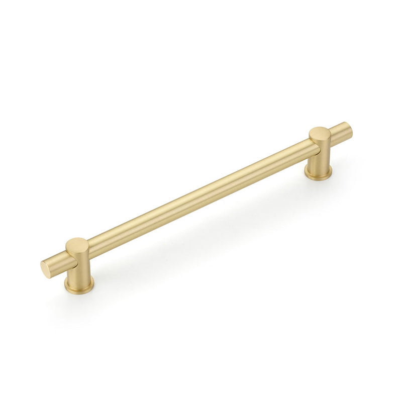 Fonce Cabinet Pull Handle - Cabinet Mount - 8" Brass/Satin Brass