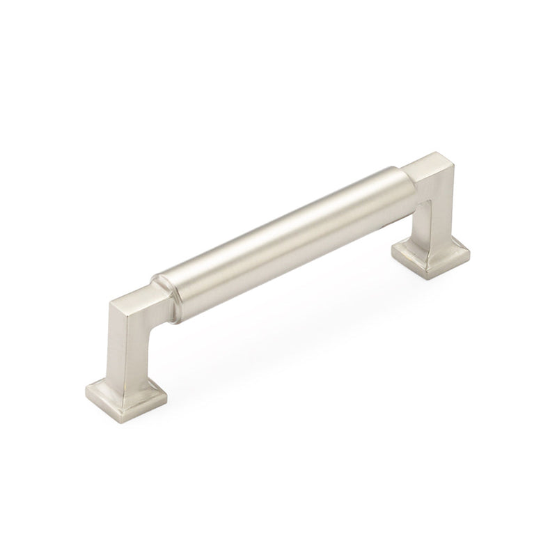 Haniburton Cabinet Pull Handle - Cabinet Mount - 4" Brass/Satin Nickel