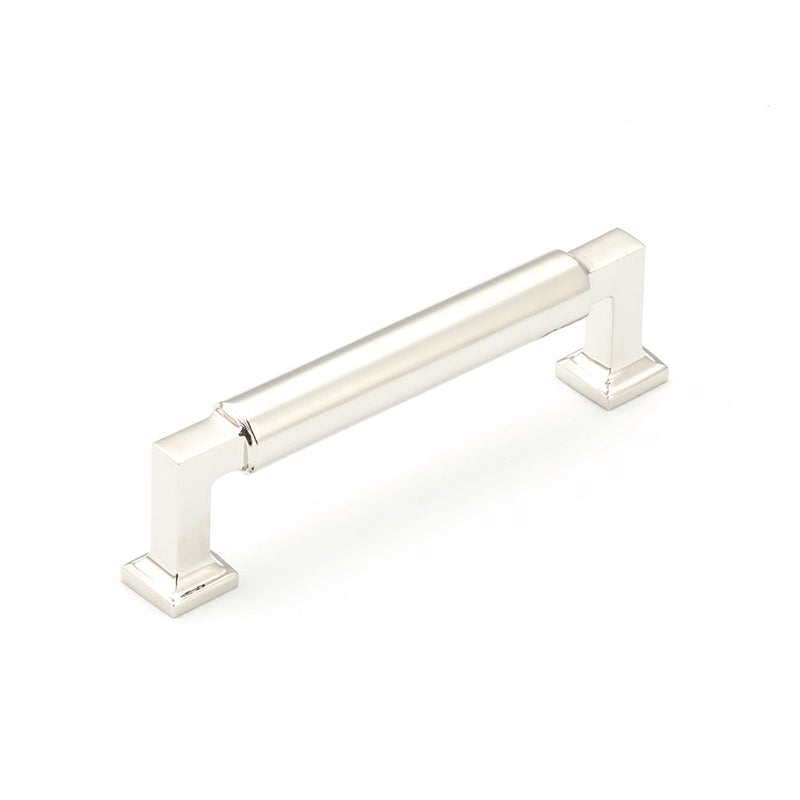 Haniburton Cabinet Pull Handle - Cabinet Mount - 4" Brass/Polished Nickel