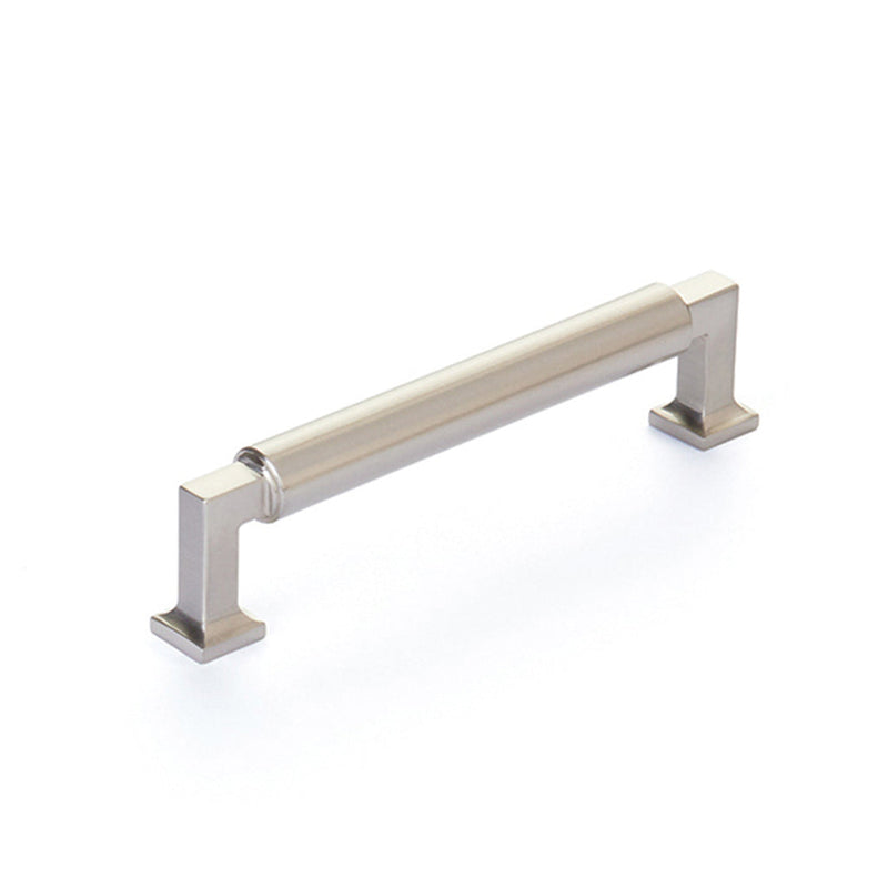 Haniburton Cabinet Pull Handle - Cabinet Mount - 5" Brass/Satin Nickel