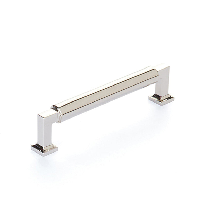 Haniburton Cabinet Pull Handle - Cabinet Mount - 5" Brass/Polished Nickel