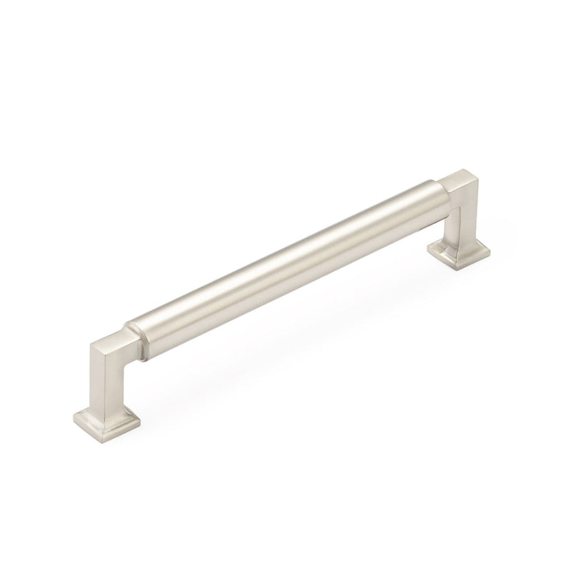 Haniburton Cabinet Pull Handle - Cabinet Mount - 6" Brass/Satin Nickel