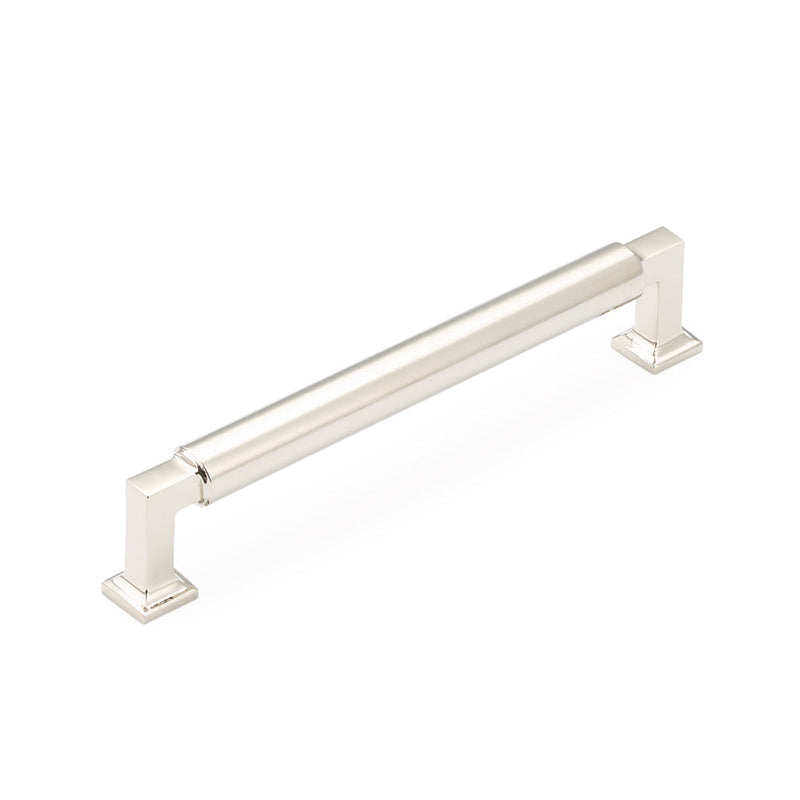 Haniburton Cabinet Pull Handle - Cabinet Mount - 6" Brass/Polished Nickel