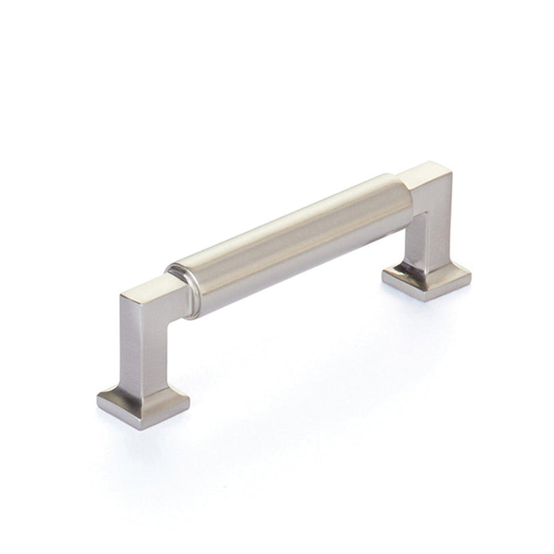 Haniburton Cabinet Pull Handle - Cabinet Mount - 3" Brass/Satin Nickel